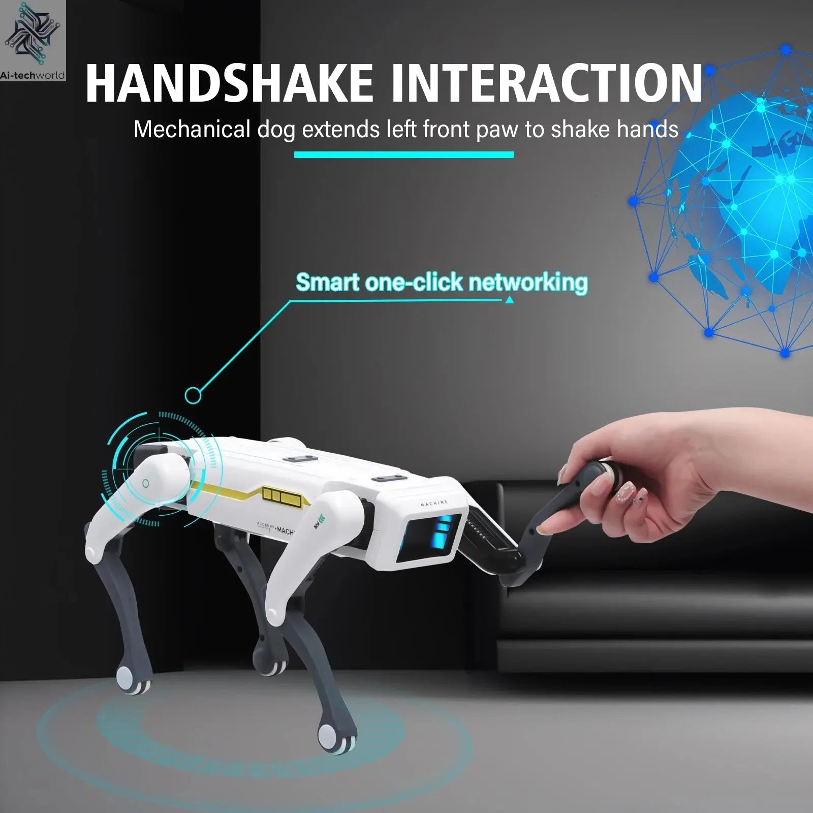 Intelligent AI RC Robot Dog Voice Dialogue APP Remote Control Programming Singing Dancing Machine Dog Kids Toys Ai-TechWorld 
