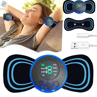 Intelligent Mini Electric Neck Massager Charging Portable Shoulder and Neck Neck Massage Patch with Multiple Adjustable Levels - Ai - TechWorld