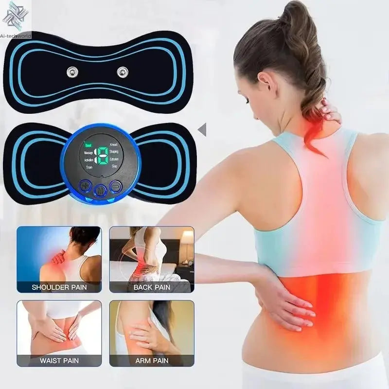 Intelligent Mini Electric Neck Massager Charging Portable Shoulder and Neck Neck Massage Patch with Multiple Adjustable Levels - Ai - TechWorld