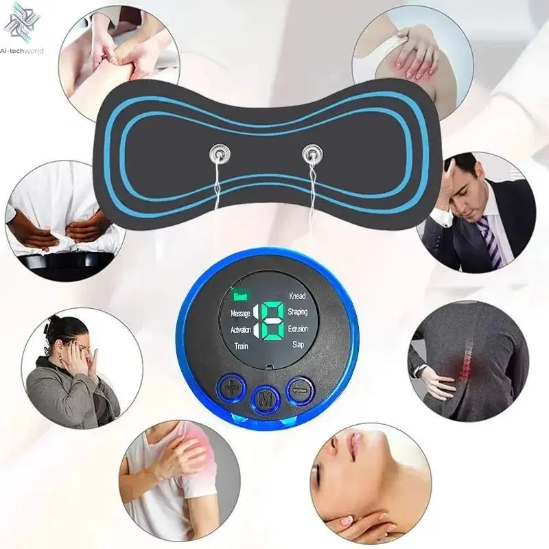 Intelligent Mini Electric Neck Massager Charging Portable Shoulder and Neck Neck Massage Patch with Multiple Adjustable Levels - Ai - TechWorld