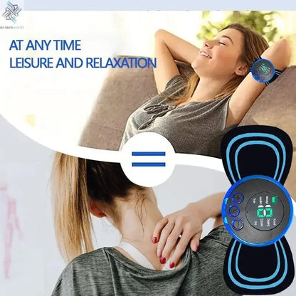 Intelligent Mini Electric Neck Massager Charging Portable Shoulder and Neck Neck Massage Patch with Multiple Adjustable Levels - Ai - TechWorld