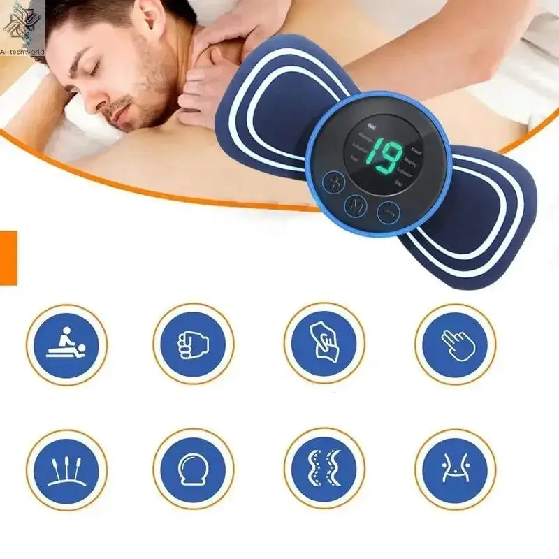 Intelligent Mini Electric Neck Massager Charging Portable Shoulder and Neck Neck Massage Patch with Multiple Adjustable Levels - Ai - TechWorld