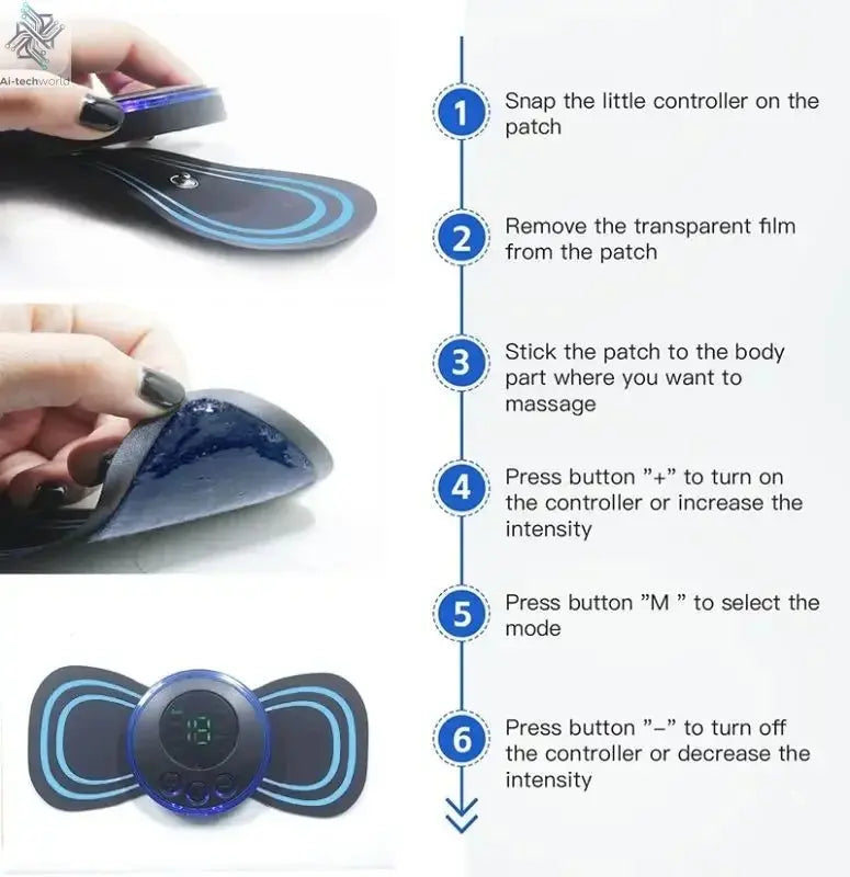 Intelligent Mini Electric Neck Massager Charging Portable Shoulder and Neck Neck Massage Patch with Multiple Adjustable Levels - Ai - TechWorld