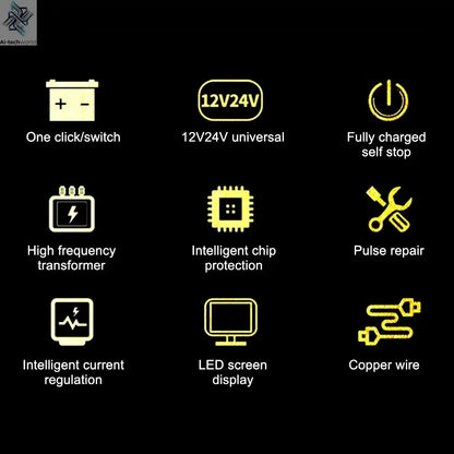 Intelligent Pulse Repair Battery Charger EU Plug 300AH LCD Display For Wet Dry Lead Acid Full Automatic Car Battery Charger 220W Ai-TechWorld 