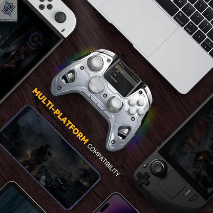 Interactive Screen Wireless Gaming Controller for Switch/PC/iOS/Android Hall Effect Stick RGB Light 1800mAh with Charging Dock Ai-TechWorld 