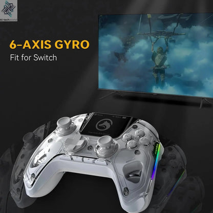 Interactive Screen Wireless Gaming Controller for Switch/PC/iOS/Android Hall Effect Stick RGB Light 1800mAh with Charging Dock Ai-TechWorld 