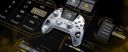 Interactive Screen Wireless Gaming Controller for Switch/PC/iOS/Android Hall Effect Stick RGB Light 1800mAh with Charging Dock Ai-TechWorld 