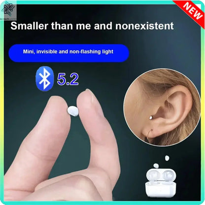 Invisible Earphones Mini Headphones V5.2 Bluetooth TWS In-Ear Earbuds Noise Reduction Wireless Sleep In-Ear Earbuds With Micr Ai-TechWorld 