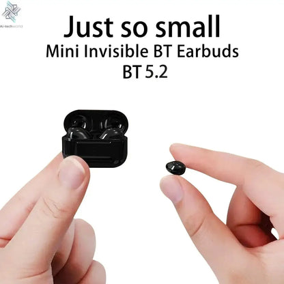 Invisible Earphones Mini Headphones V5.2 Bluetooth TWS In-Ear Earbuds Noise Reduction Wireless Sleep In-Ear Earbuds With Micr Ai-TechWorld 
