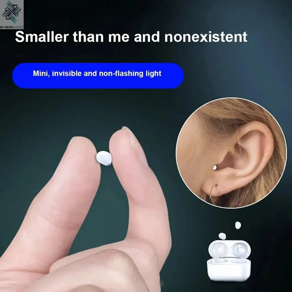 Invisible Earphones Mini Headphones V5.2 Bluetooth TWS In-Ear Earbuds Noise Reduction Wireless Sleep In-Ear Earbuds With Micr Ai-TechWorld 