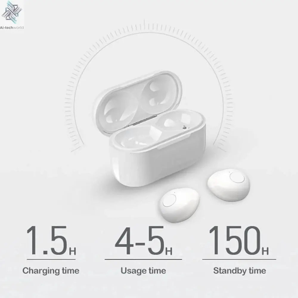 Invisible Earphones Mini Headphones V5.2 Bluetooth TWS In-Ear Earbuds Noise Reduction Wireless Sleep In-Ear Earbuds With Micr Ai-TechWorld 