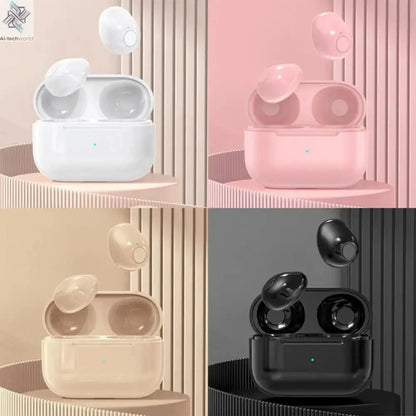 Invisible Earphones Mini Headphones V5.2 Bluetooth TWS In-Ear Earbuds Noise Reduction Wireless Sleep In-Ear Earbuds With Micr Ai-TechWorld 