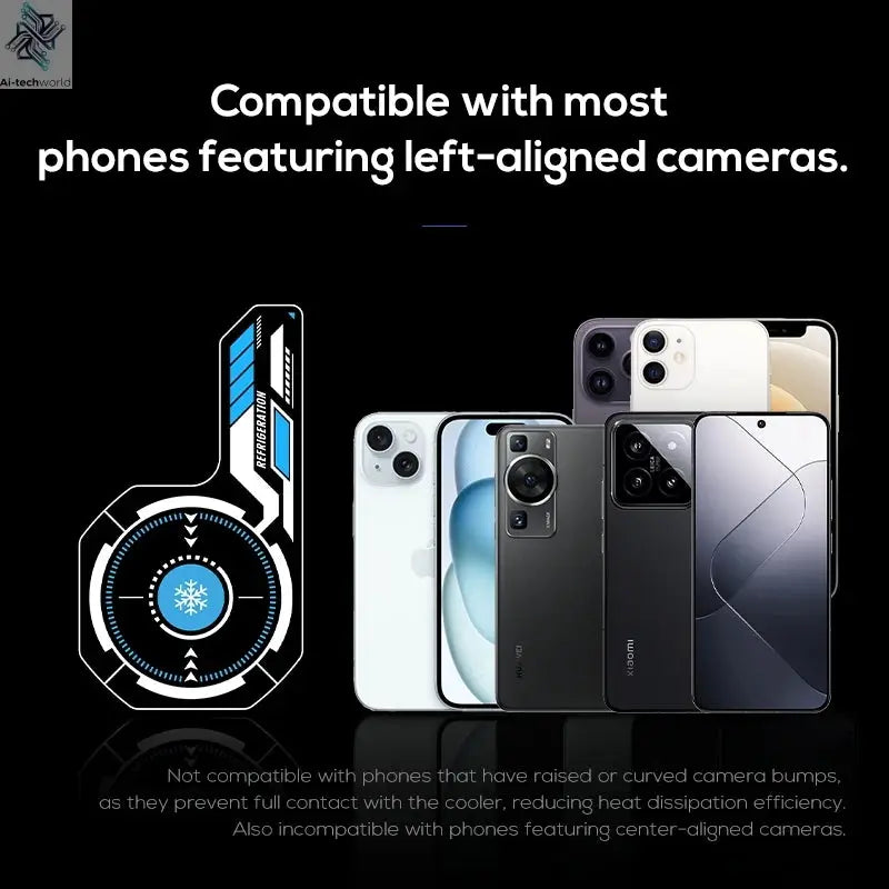 J01 High Quality NEW Mobile Phone Magnetic Cooling Plate Compatible Universal Radiator Game Cooler Expand Area Radiating Sticker Ai-TechWorld 
