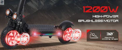 J11 Electric Scooters USA Warehouse 1200W Brushless Motor 48V18ah Electric scooter adult Max Speed 34Mile 11'' Off-road Tires Ai-TechWorld 