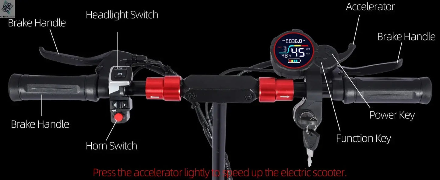 J11 Electric Scooters USA Warehouse 1200W Brushless Motor 48V18ah Electric scooter adult Max Speed 34Mile 11'' Off-road Tires Ai-TechWorld 