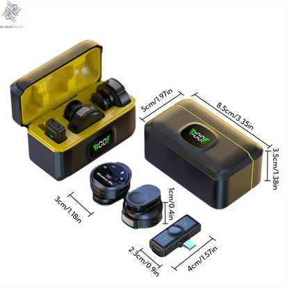 J6 Wireless Lavalier Mics Plug & Play Lapel Miccrophone for Seamless Video Recording, Vlogging, Live Streaming & Interviews Ai-TechWorld 