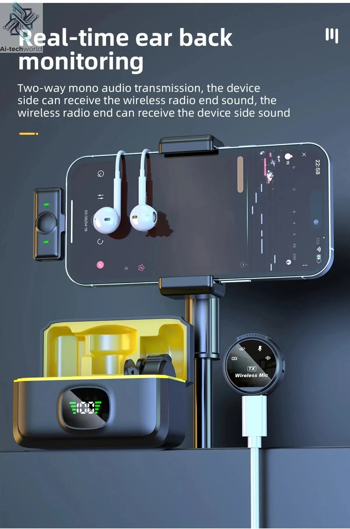 J6 Wireless Lavalier Mics Plug & Play Lapel Miccrophone for Seamless Video Recording, Vlogging, Live Streaming & Interviews Ai-TechWorld 