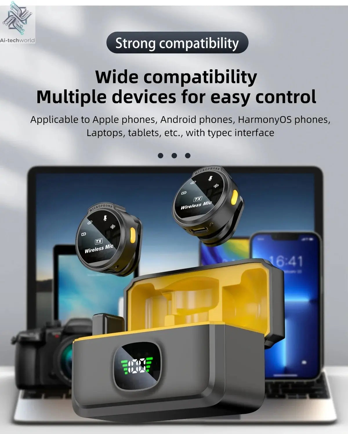 J6 Wireless Lavalier Mics Plug & Play Lapel Miccrophone for Seamless Video Recording, Vlogging, Live Streaming & Interviews Ai-TechWorld 