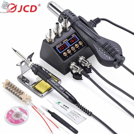 JCD 750W 2 in 1 Soldering Station LCD Digital display Welding Rework Station for cell-phone BGA SMD IC Repair Solder tools 8898 - Ai-TechWorld