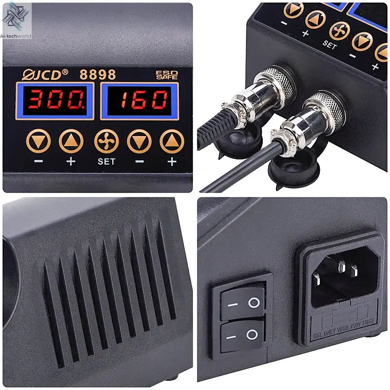 JCD 750W 2 in 1 Soldering Station LCD Digital display Welding Rework Station for cell-phone BGA SMD IC Repair Solder tools 8898 - Ai-TechWorld
