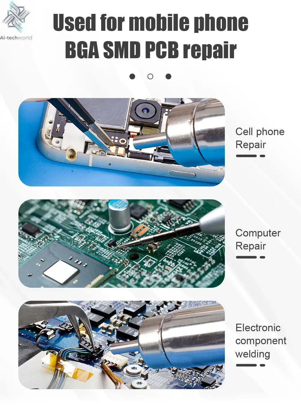 JCD 750W 2 in 1 Soldering Station LCD Digital display Welding Rework Station for cell-phone BGA SMD IC Repair Solder tools 8898 - Ai-TechWorld