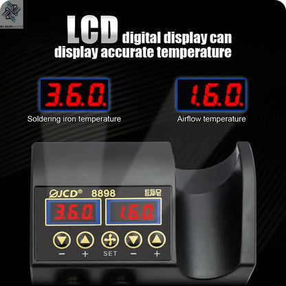 JCD 750W 2 in 1 Soldering Station LCD Digital display Welding Rework Station for cell-phone BGA SMD IC Repair Solder tools 8898 - Ai-TechWorld