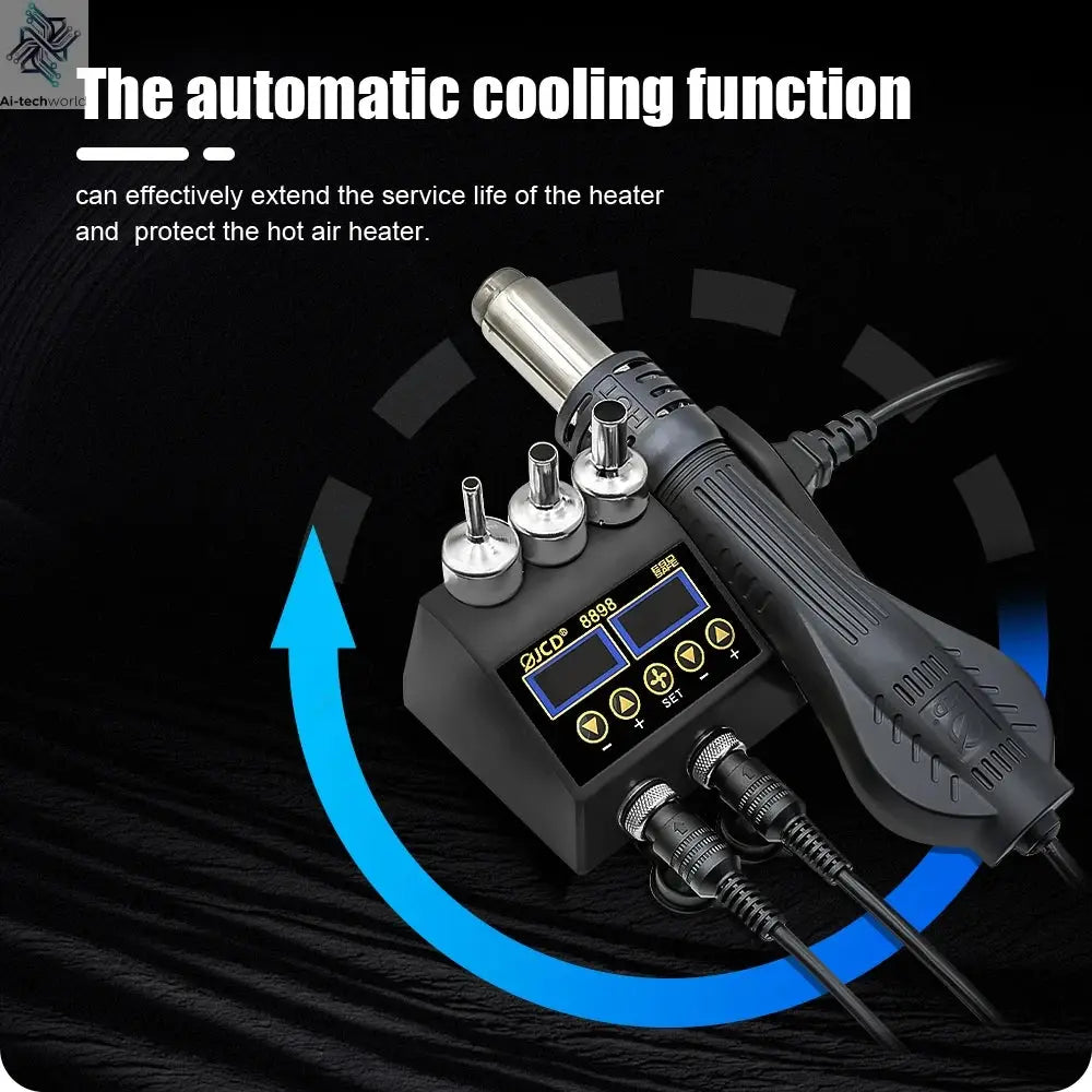 JCD 750W 2 in 1 Soldering Station LCD Digital display Welding Rework Station for cell-phone BGA SMD IC Repair Solder tools 8898 - Ai-TechWorld