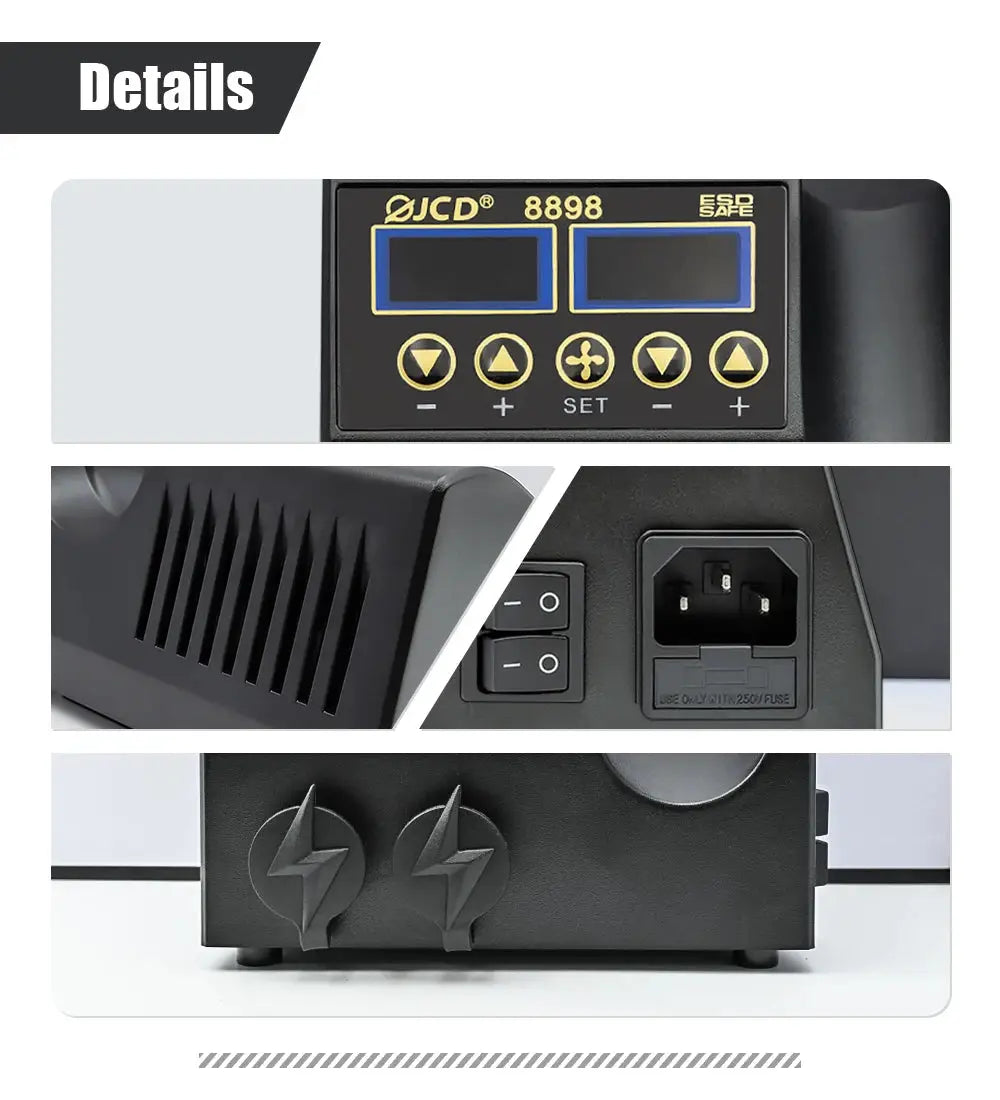 JCD 750W 2 in 1 Soldering Station LCD Digital display Welding Rework Station for cell-phone BGA SMD IC Repair Solder tools 8898 - Ai-TechWorld
