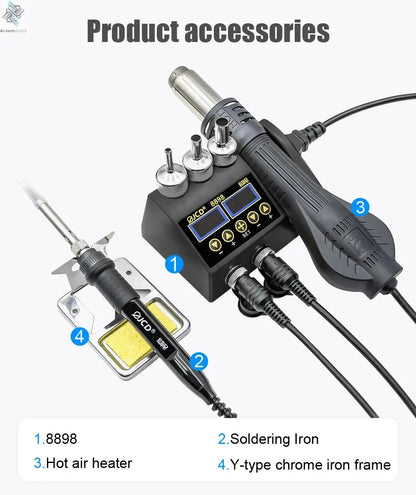JCD 750W 2 in 1 Soldering Station LCD Digital display Welding Rework Station for cell-phone BGA SMD IC Repair Solder tools 8898 - Ai-TechWorld