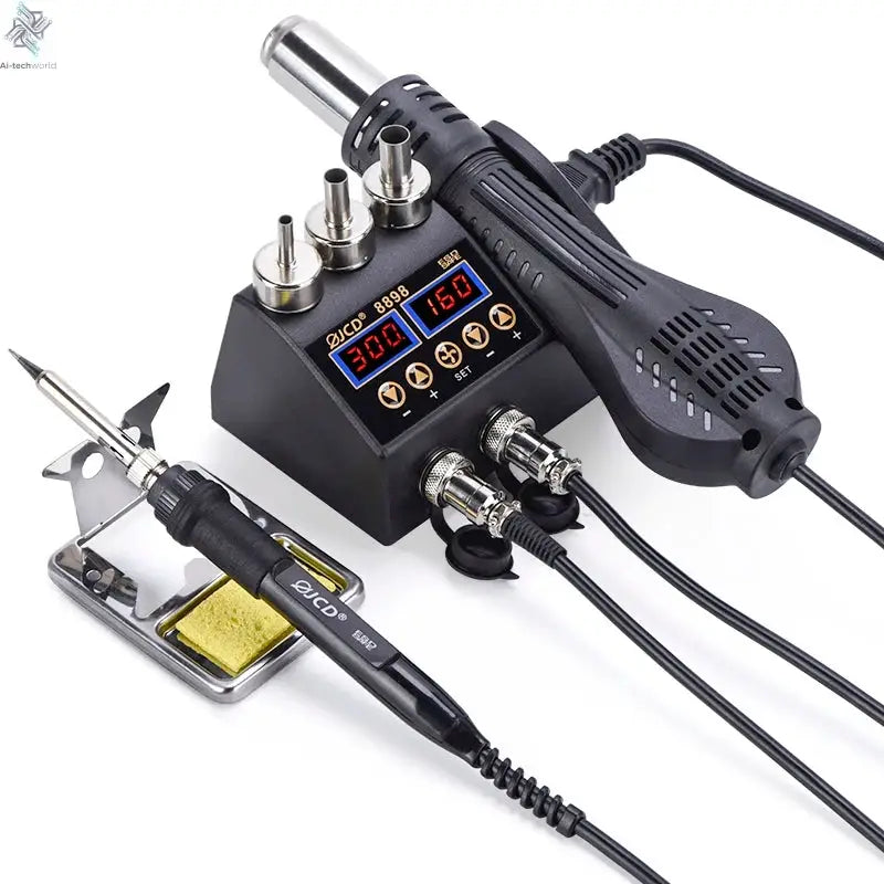 JCD 750W 2 in 1 Soldering Station LCD Digital display Welding Rework Station for cell-phone BGA SMD IC Repair Solder tools 8898 - Ai-TechWorld