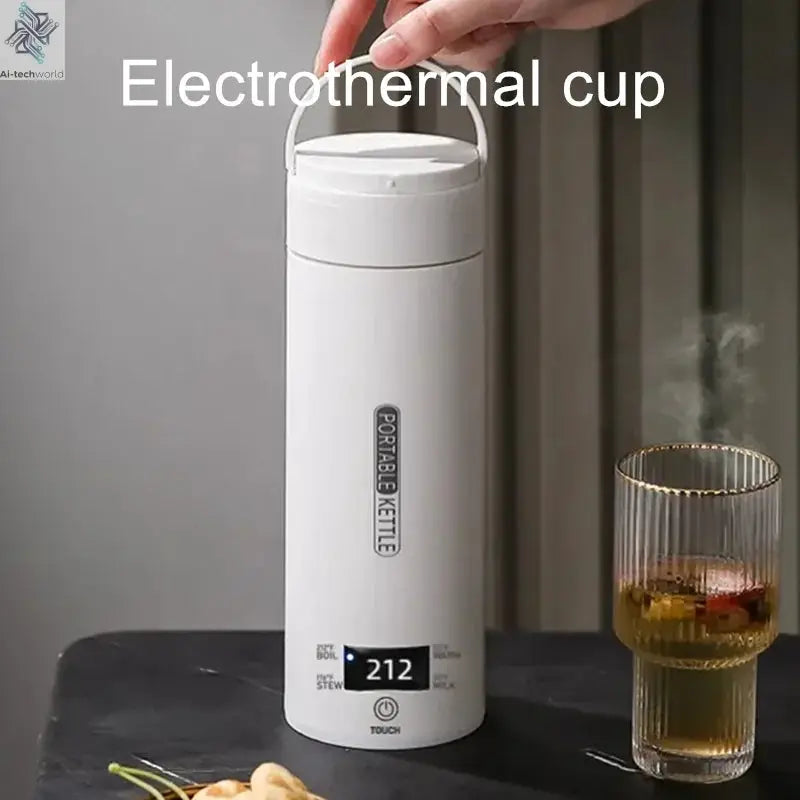 JFBONIN Electric Kettles Portable Tea Coffee Kettle Travel Boil Water Thermal Cup Anti-Scald Water Bottle English Menu - Ai-TechWorld