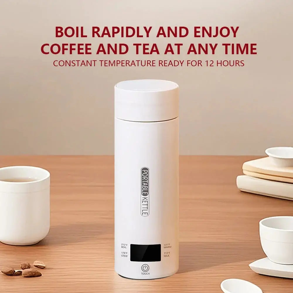 JFBONIN Electric Kettles Portable Tea Coffee Kettle Travel Boil Water Thermal Cup Anti-Scald Water Bottle English Menu - Ai-TechWorld
