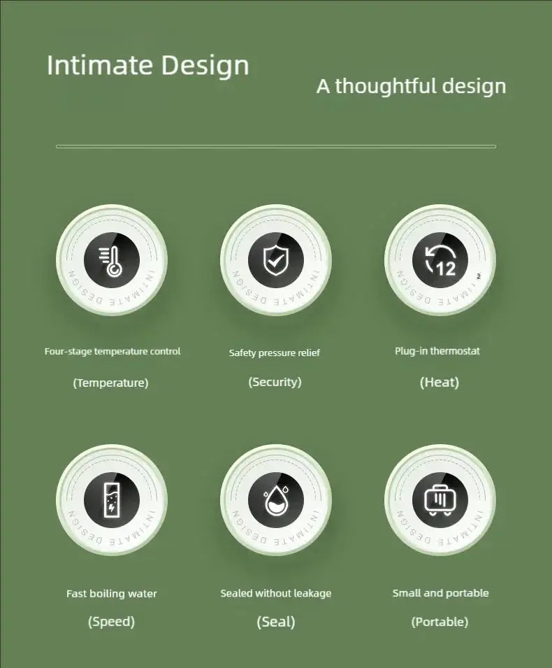 JFBONIN Electric Kettles Portable Tea Coffee Kettle Travel Boil Water Thermal Cup Anti-Scald Water Bottle English Menu - Ai-TechWorld