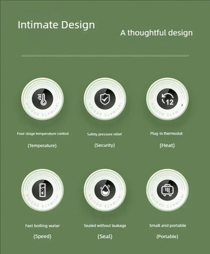 JFBONIN Electric Kettles Portable Tea Coffee Kettle Travel Boil Water Thermal Cup Anti-Scald Water Bottle English Menu - Ai-TechWorld