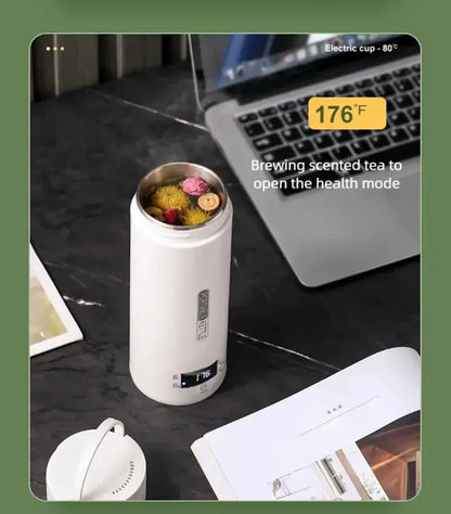 JFBONIN Electric Kettles Portable Tea Coffee Kettle Travel Boil Water Thermal Cup Anti-Scald Water Bottle English Menu - Ai-TechWorld