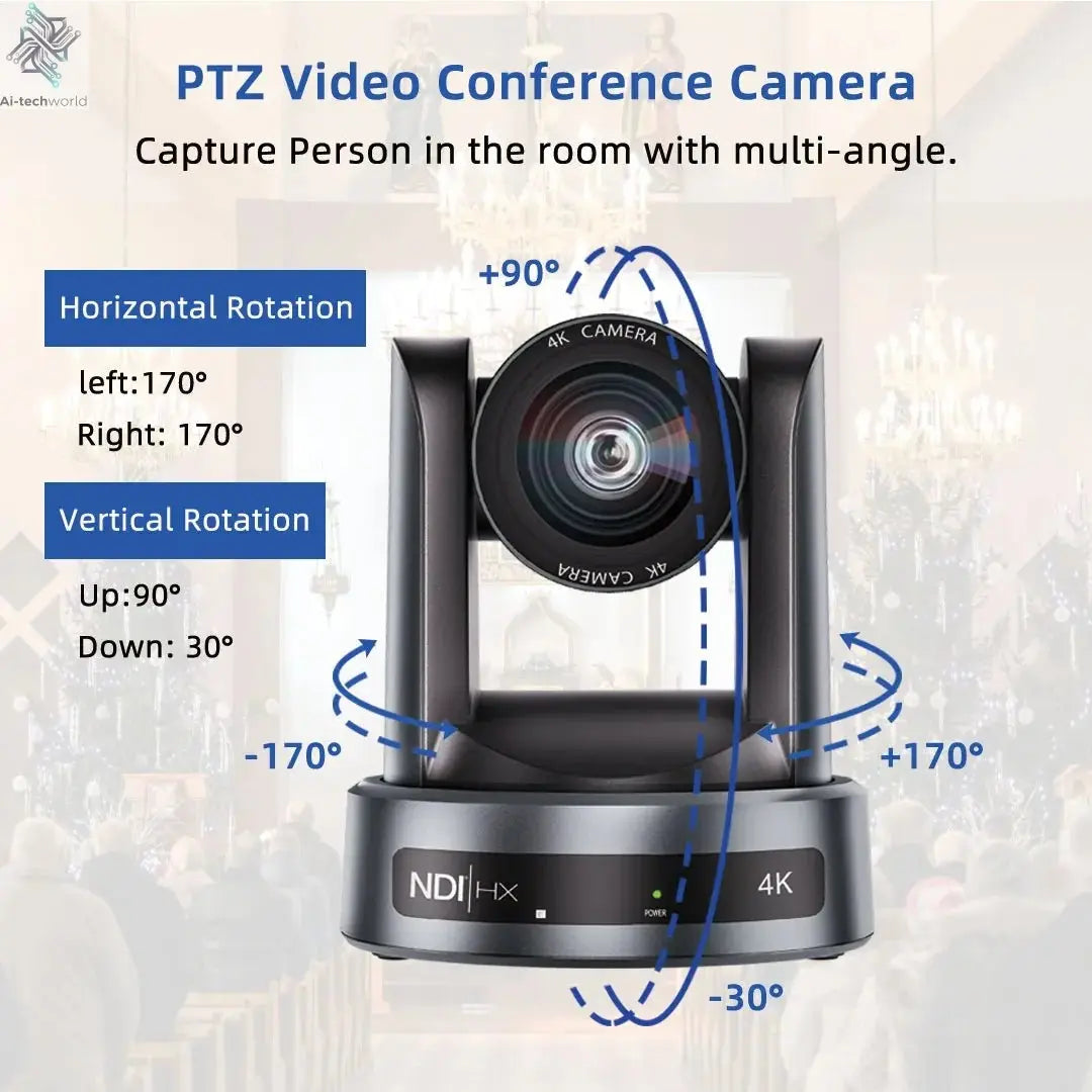 JIANSHIAV PTZ Camera NDI 10/20X Zoom 4K Conference Camera PTZ Video SDI USB IP POE Live Streaming Camera for Church Broadcasting - Ai - TechWorld