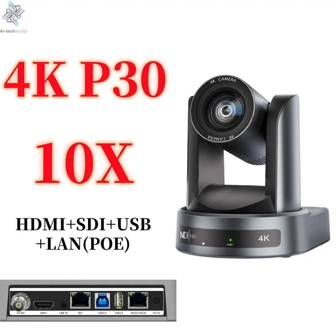 JIANSHIAV PTZ Camera NDI 10/20X Zoom 4K Conference Camera PTZ Video SDI USB IP POE Live Streaming Camera for Church Broadcasting - Ai - TechWorld