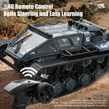 JJRC C8812 LED Light Full Scale Tracked Tank Simulation Model Toy RC Car Model Drift Remote Control Off-Road Vehicle Boy Gift - Ai-TechWorld