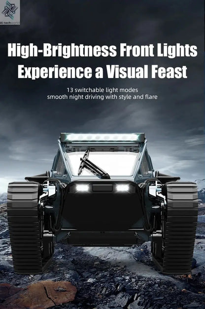 JJRC C8812 LED Light Full Scale Tracked Tank Simulation Model Toy RC Car Model Drift Remote Control Off-Road Vehicle Boy Gift - Ai-TechWorld