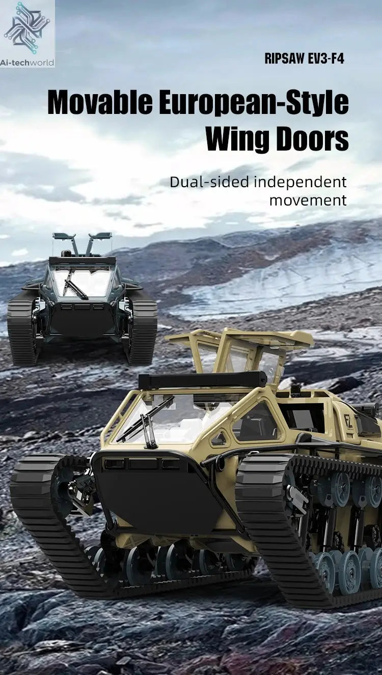 JJRC C8812 LED Light Full Scale Tracked Tank Simulation Model Toy RC Car Model Drift Remote Control Off-Road Vehicle Boy Gift - Ai-TechWorld