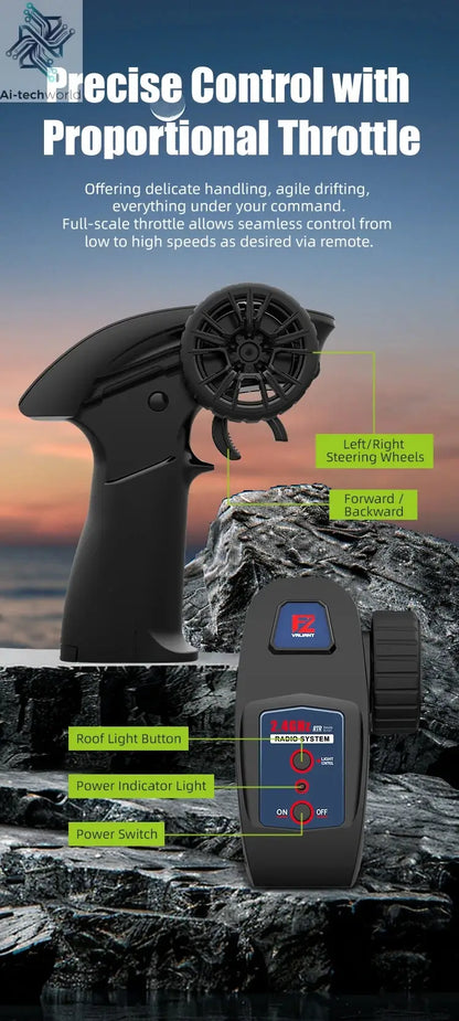 JJRC C8812 LED Light Full Scale Tracked Tank Simulation Model Toy RC Car Model Drift Remote Control Off-Road Vehicle Boy Gift - Ai-TechWorld