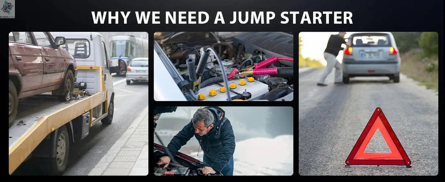 JKUOO 3000A Car Jump Starter Portable Power Bank Car Battery Booster 12V Car Starting Device for Petrol 7.0L Diesel 5.5L Ai-TechWorld 