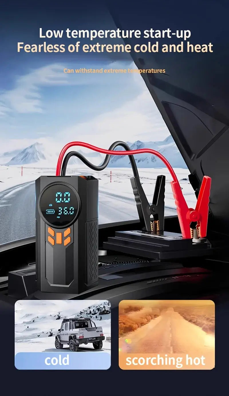 JKUOO 3000A Car Jump Starter Portable Power Bank Car Battery Booster 12V Car Starting Device for Petrol 7.0L Diesel 5.5L Ai-TechWorld 