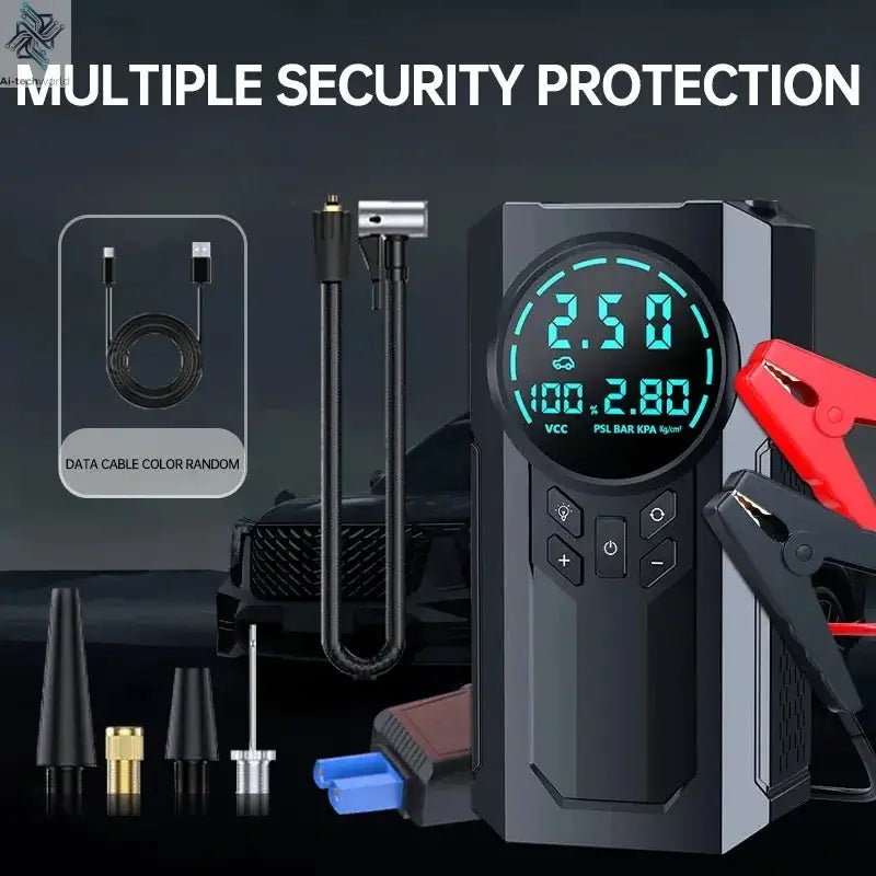 JKUOO 3000A Car Jump Starter Portable Power Bank Car Battery Booster 12V Car Starting Device for Petrol 7.0L Diesel 5.5L Ai-TechWorld 