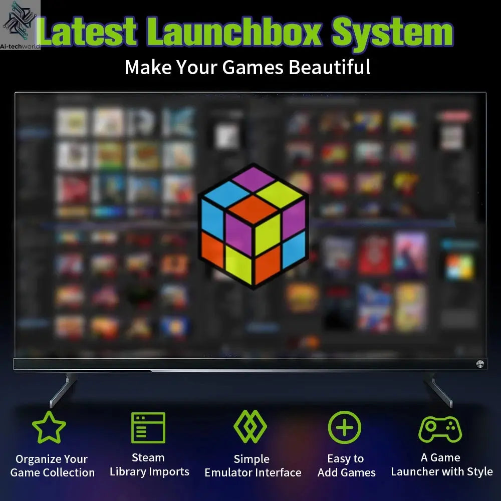 JMachen Launchbox 2TB Portable Gaming HDD with 4200+ 3D/PC Games Retro Game Console for PS4/PS3/PS2/Switchwith 4200+ PC/3D Games Ai-TechWorld 