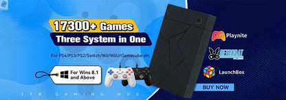 JMachen Launchbox 2TB Portable Gaming HDD with 4200+ 3D/PC Games Retro Game Console for PS4/PS3/PS2/Switchwith 4200+ PC/3D Games Ai-TechWorld 