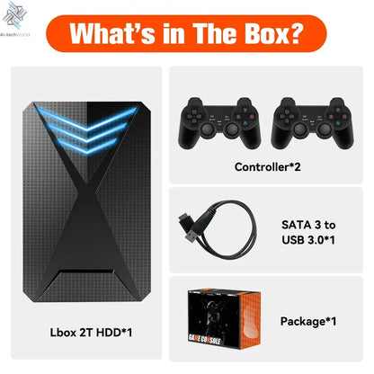 JMachen Launchbox 2TB Portable Gaming HDD with 4200+ 3D/PC Games Retro Game Console for PS4/PS3/PS2/Switchwith 4200+ PC/3D Games Ai-TechWorld 