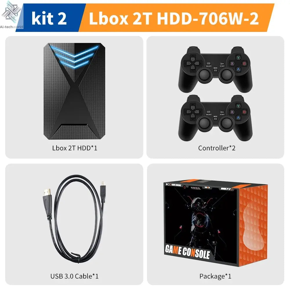 JMachen Launchbox 2TB Portable Gaming HDD with 4200+ 3D/PC Games Retro Game Console for PS4/PS3/PS2/Switchwith 4200+ PC/3D Games Ai-TechWorld 