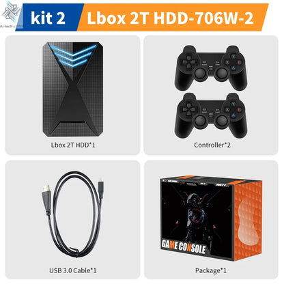 JMachen Launchbox 2TB Portable Gaming HDD with 4200+ 3D/PC Games Retro Game Console for PS4/PS3/PS2/Switchwith 4200+ PC/3D Games Ai-TechWorld 