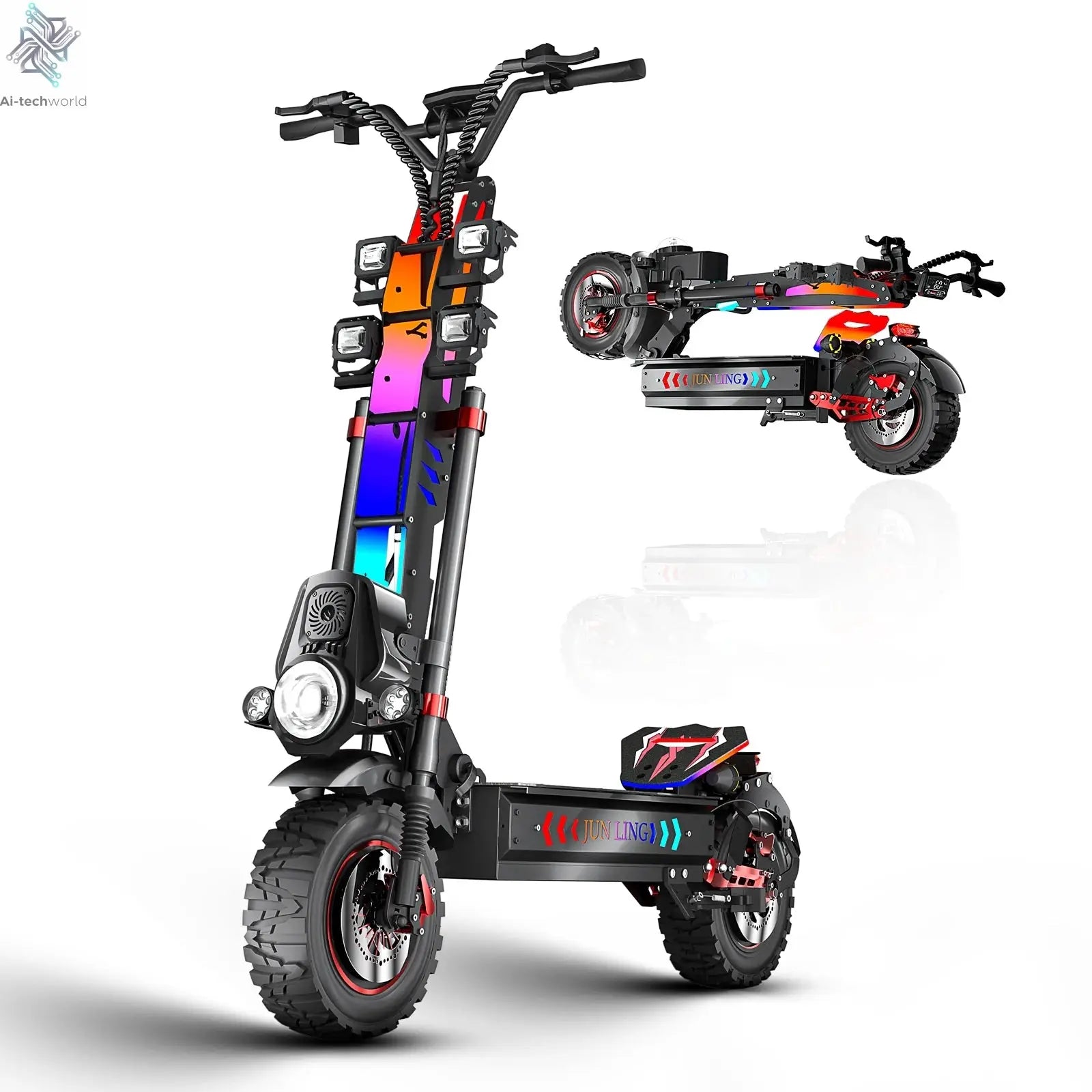 JUNLING JL86 10000W Dual Motor Off Road Electric Scooter for Adults with 55 MPH speed 75 Miles Range Ai-TechWorld 